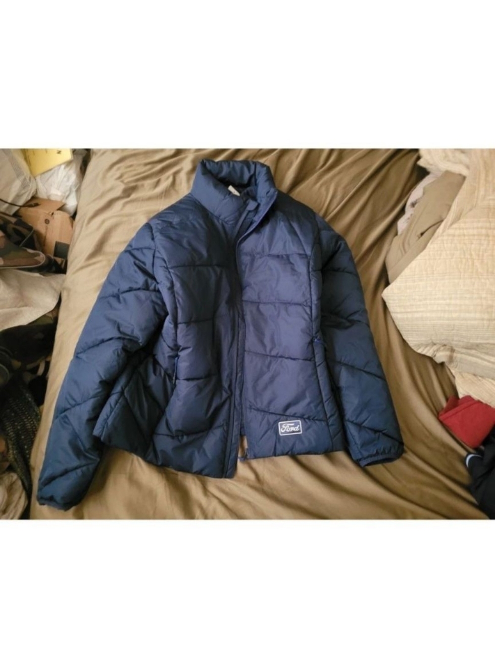 Ford Women's Navy Quilted Puffer Jacket
